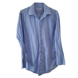 Perry Ellis Portfolio Slim Fit Men's Blue Long Sleeve Button Down Shirt